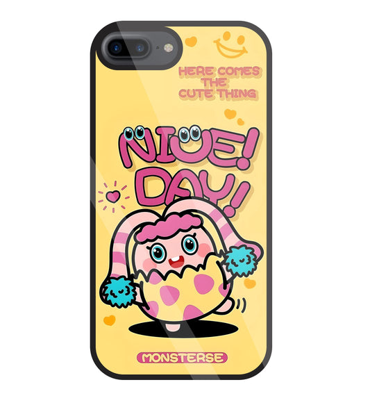 Nice Day Monsterse Yellow Glass Case For Apple iPhone 7 +