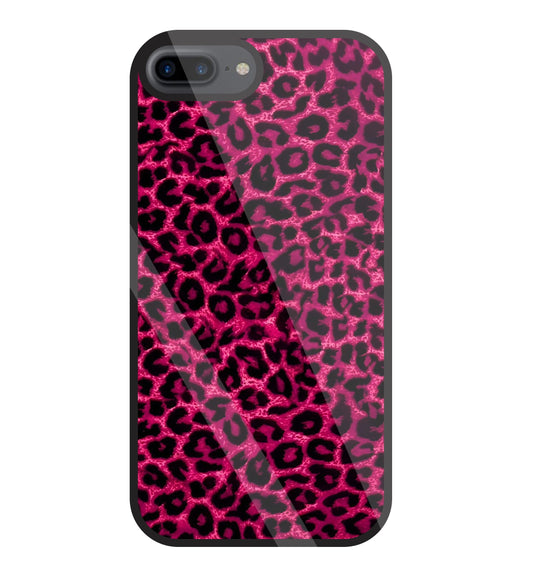 Pink Leopard Glass Case For Apple iPhone 7 +