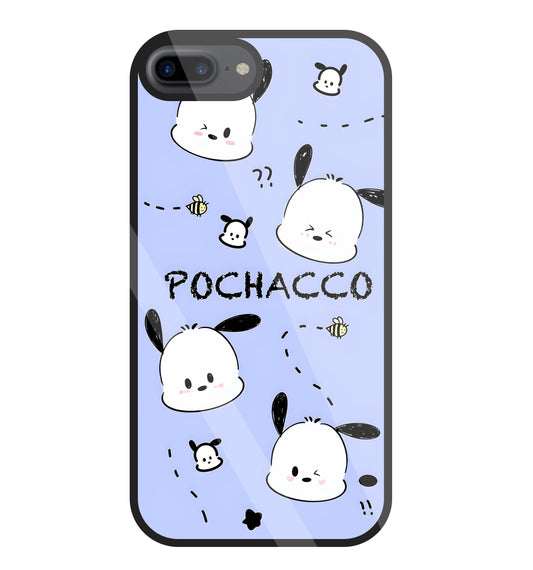 Pochacco Puppy Levender Glass Case For Apple iPhone 7 +
