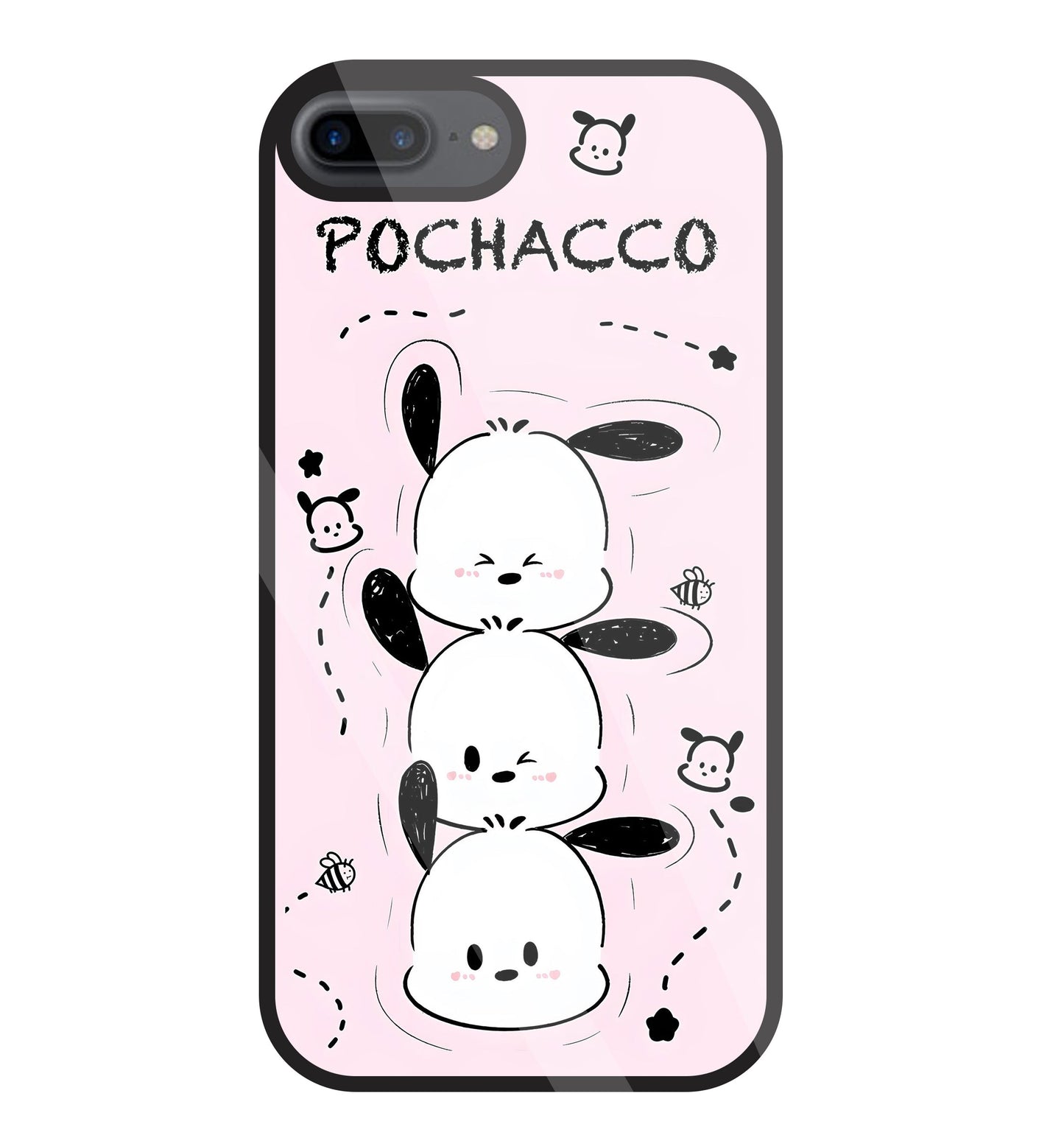 Pochacco Puppy Pink Glass Case For Apple iPhone 7 +