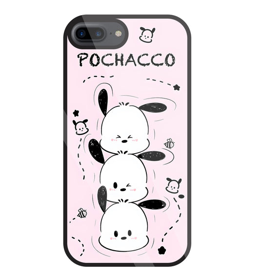 Pochacco Puppy Pink Glass Case For Apple iPhone 7 +