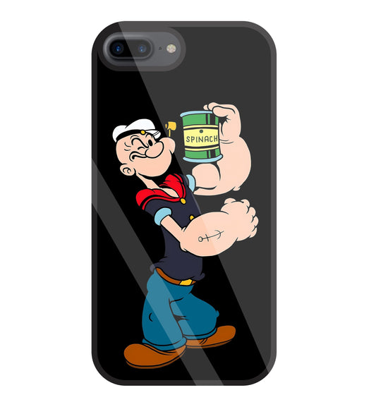Popeye Spinach Glass Case For Apple iPhone 7 +