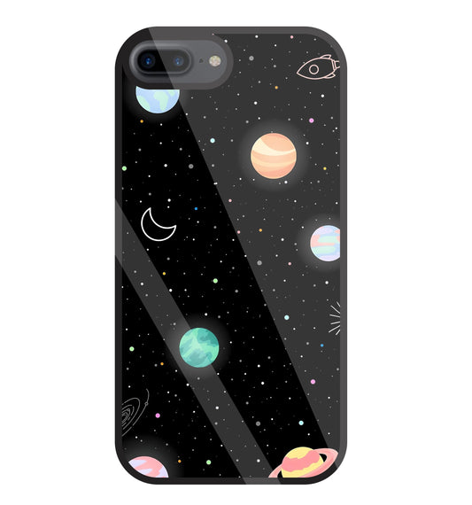 Space Galaxy Glass Case For Apple iPhone 7 +