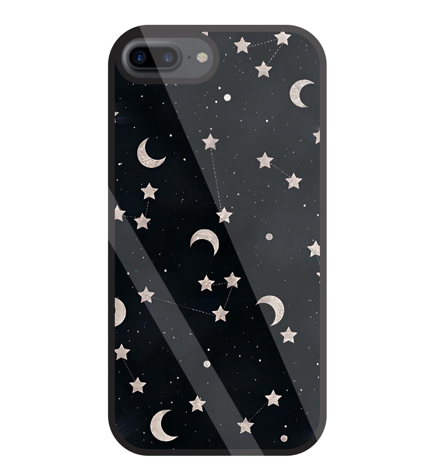 Star And Hulf Moon Space Glass Case For Apple iPhone 7 +