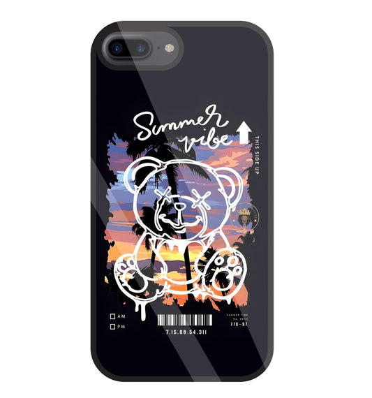 Summer Vibe Bear Glass Case For Apple iPhone 7 +