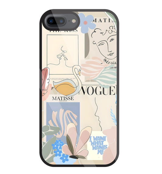 The Kiss Art Glass Case For Apple iPhone 7 +