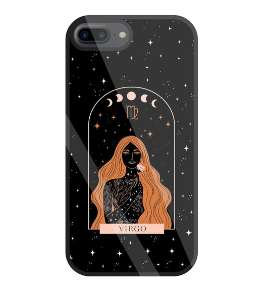 Virgo Black Glass Case For Apple iPhone 7 +