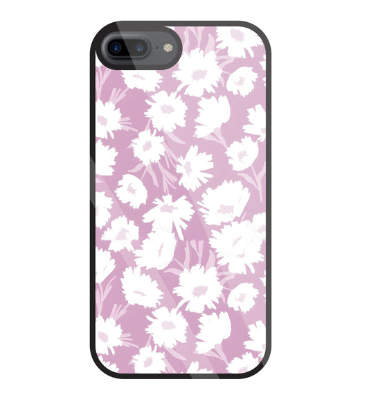 White Sunflower Glass Case For Apple iPhone 7 +