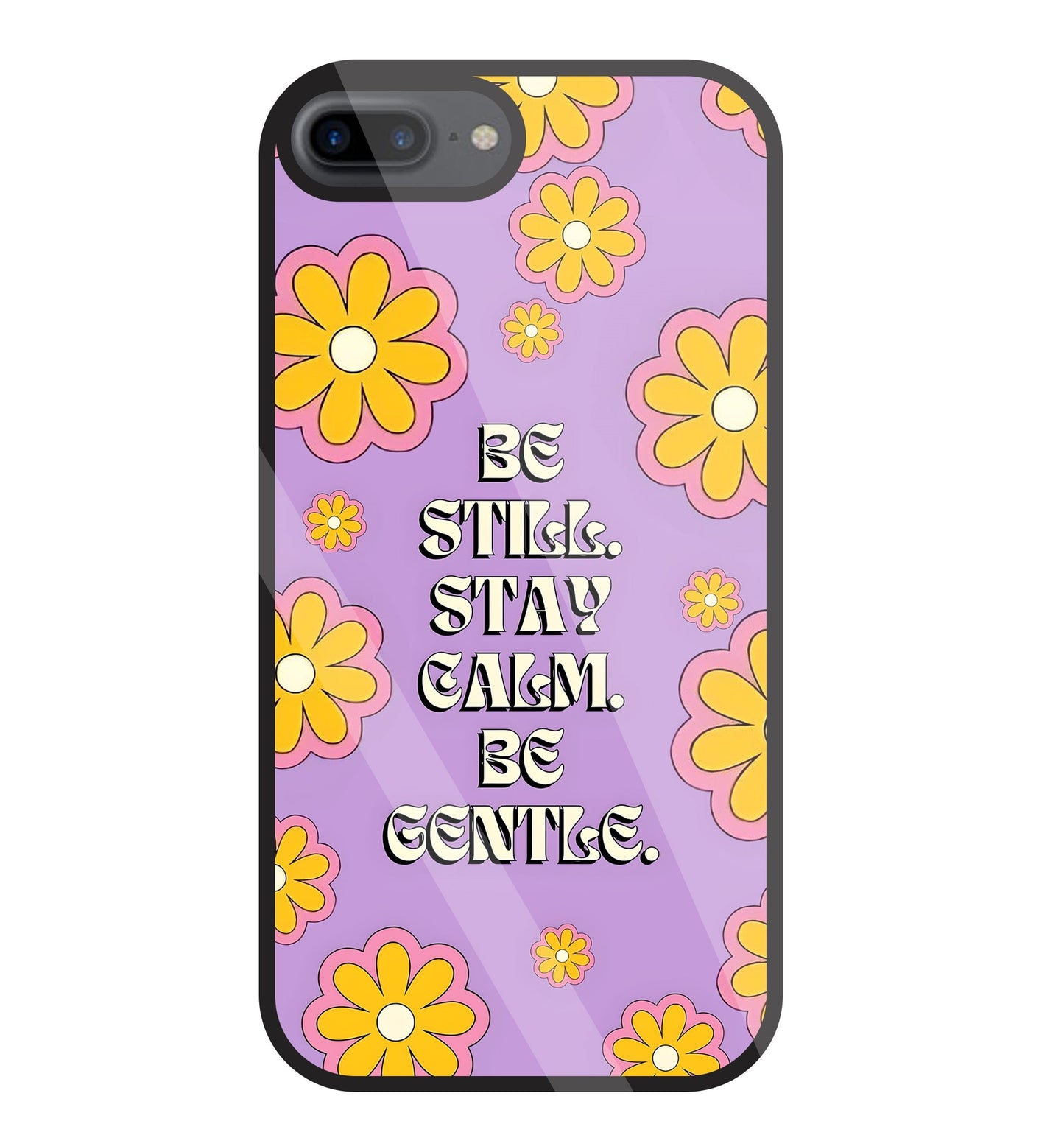 Yellow Flowers With Quotes Glass Case For Apple iPhone 7 +