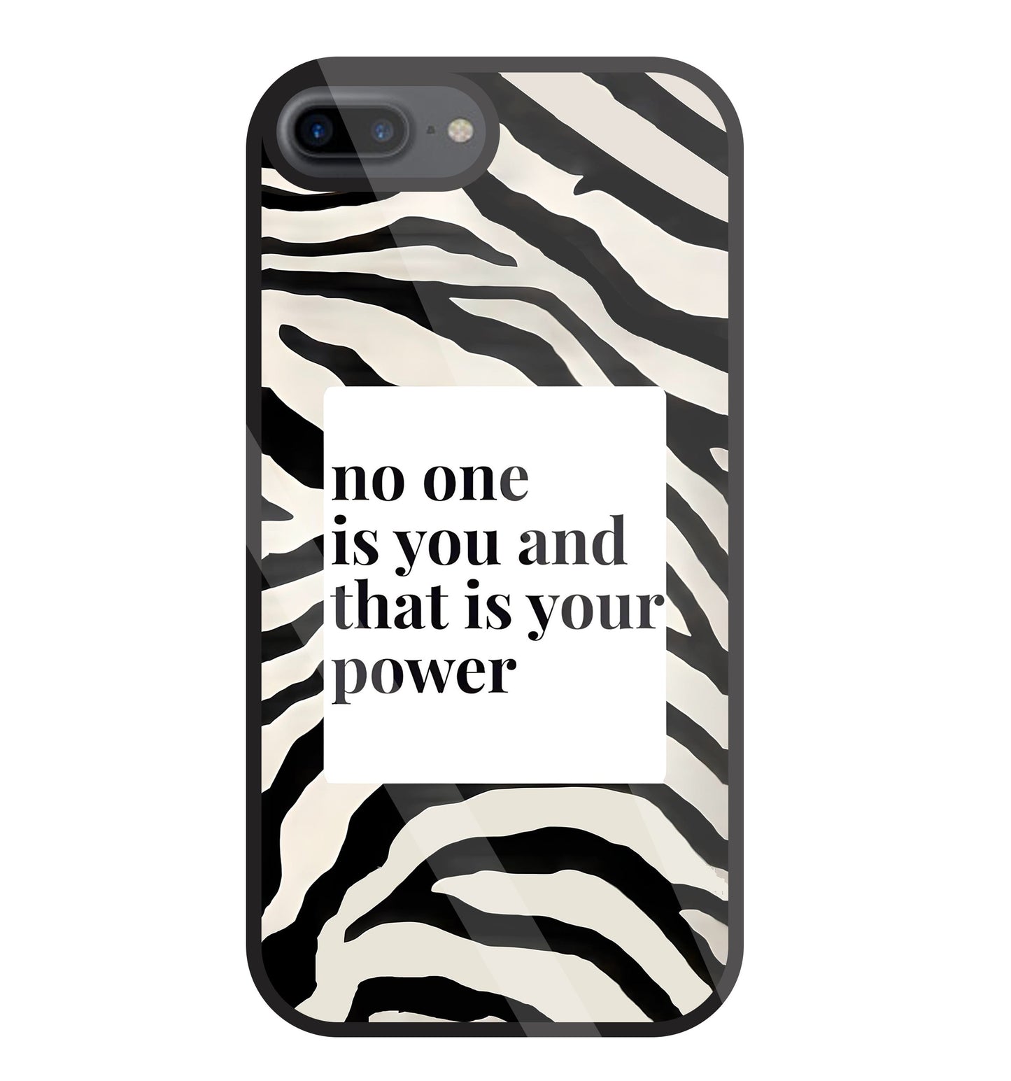 Zebra pattern with quote Glass Case For Apple iPhone 7 +