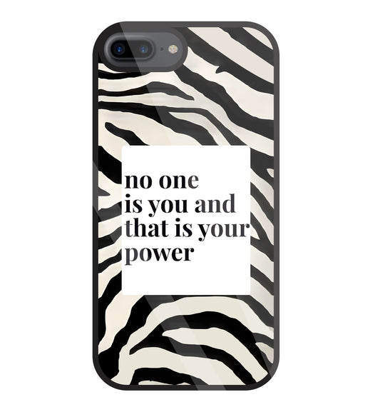 Zebra pattern with quote Glass Case For Apple iPhone 7 +