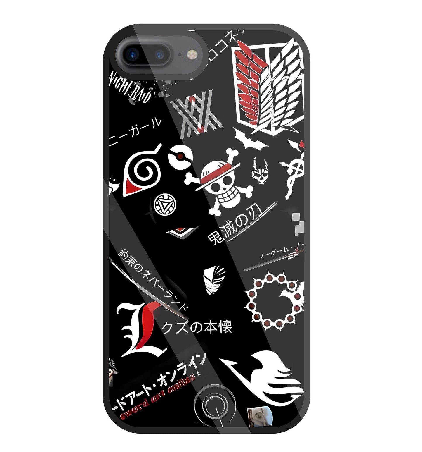 Anime Mashup  Glass Case For Apple iPhone 7 +