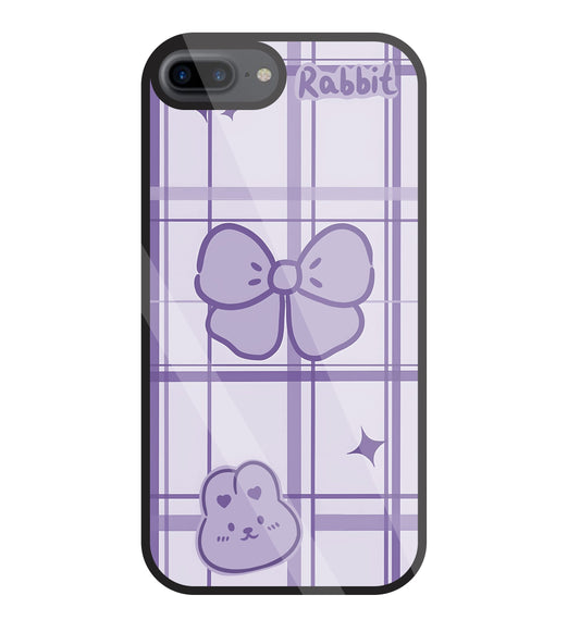 Butterfly Checked Pattern Glass Case For Apple iPhone 7 +