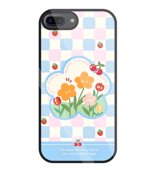 Cherry Blossom Glass Case For Apple iPhone 7 +