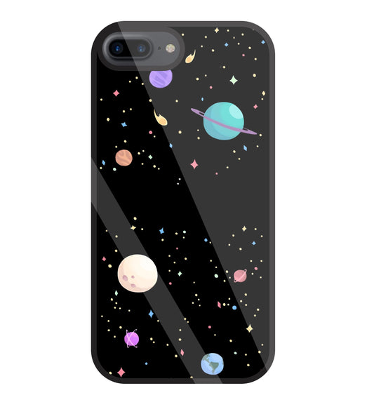 Colorful Space Glass Case For Apple iPhone 7 +