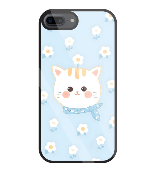 Cute Kitten Glass Case For Apple iPhone 7 +