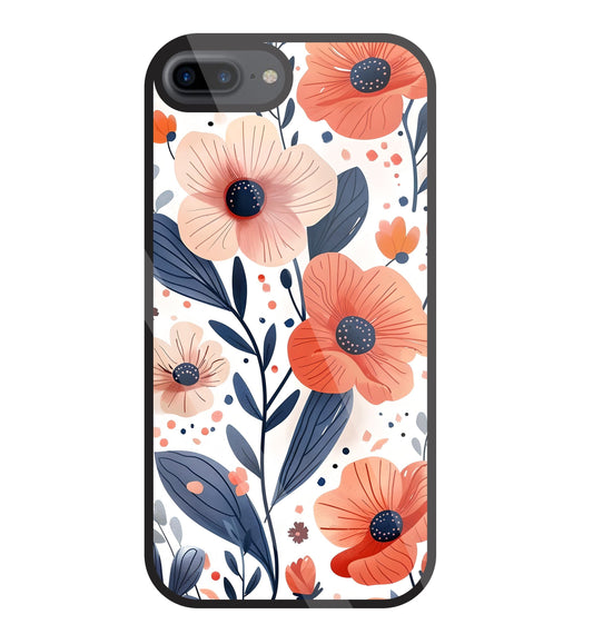 Daisy Flower Water Color Vintage Glass Case For Apple iPhone 7 +