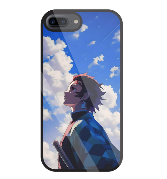 Demon Slayer-Tanjiro Kamado Glass Case For Apple iPhone 7 +