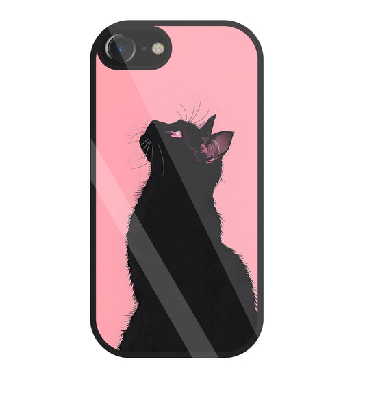 Black Cat Glass Case For Apple iPhone 7