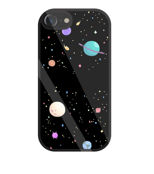 Colorful Space Glass Case For Apple iPhone 7