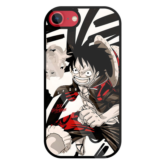 Angry Luffy Glass Case For Apple iPhone 8