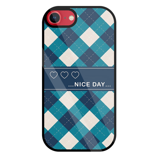 Argyle sweater pattern Glass Case For Apple iPhone 8
