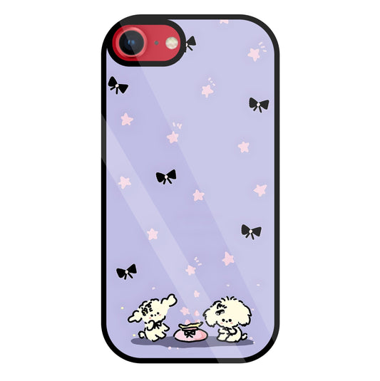 Black Ribbon With Stars Glass Case For Apple iPhone 8