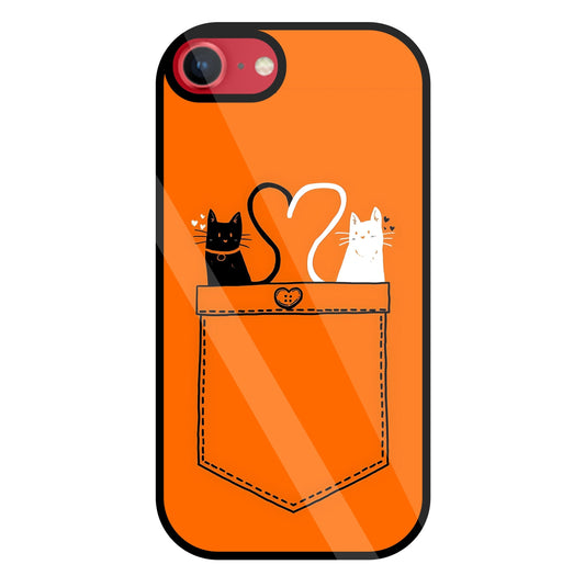 Black And White Cat In Pocket Glass Case For Apple iPhone 8