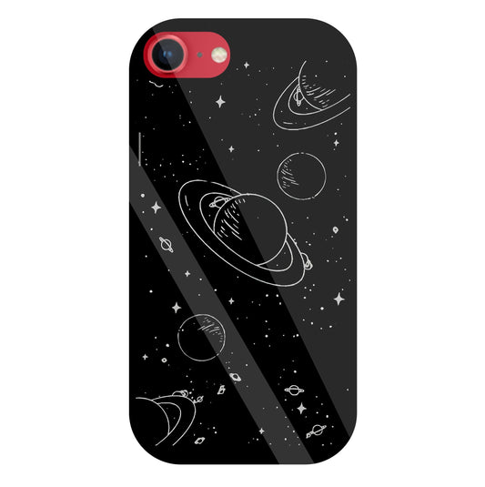 Black And White Space Glass Case For Apple iPhone 8