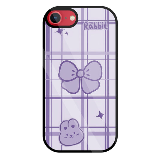 Butterfly Checked Pattern Glass Case For Apple iPhone 8
