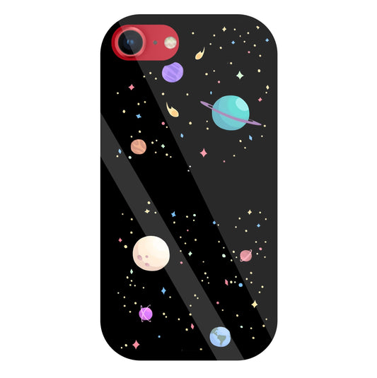 Colorful Space Glass Case For Apple iPhone 8