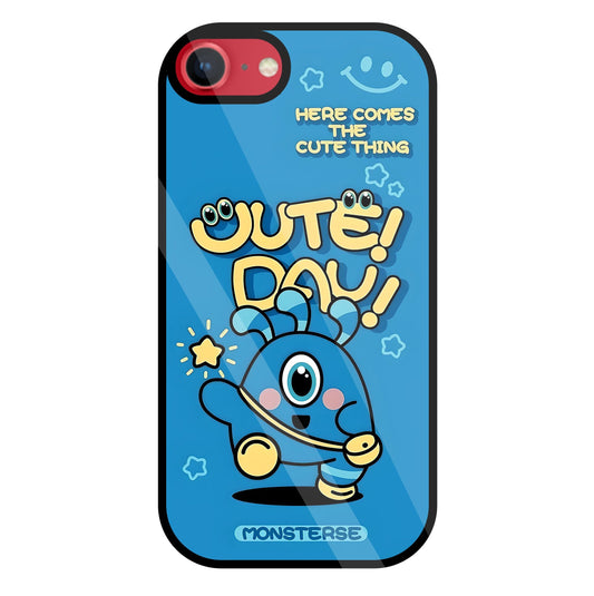 Cute Day! Monsterse Blue Glass Case For Apple iPhone 8