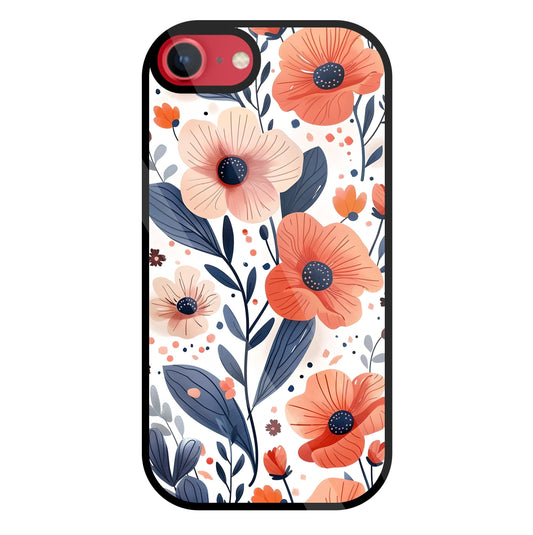 Daisy Flower Water Color Vintage Glass Case For Apple iPhone 8