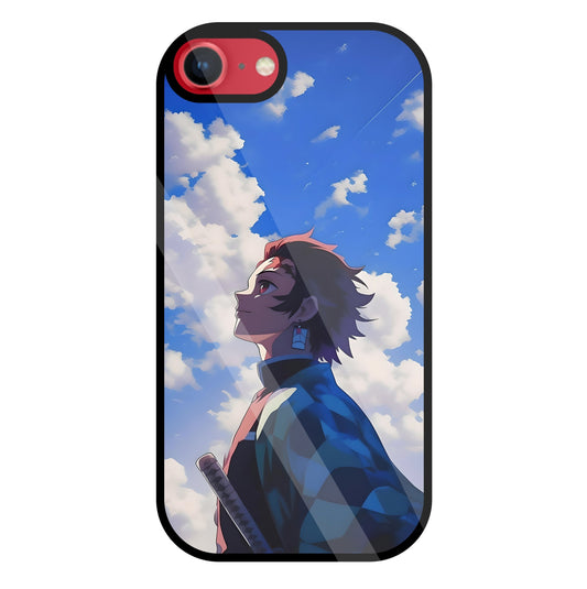 Demon Slayer-Tanjiro Kamado Glass Case For Apple iPhone 8
