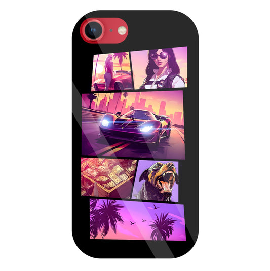 GTA 6 Glass Case For Apple iPhone 8