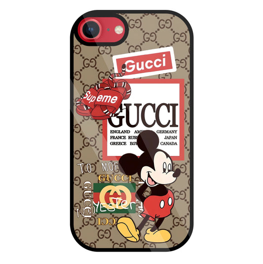 Gucci Mickey Glass Case For Apple iPhone 8