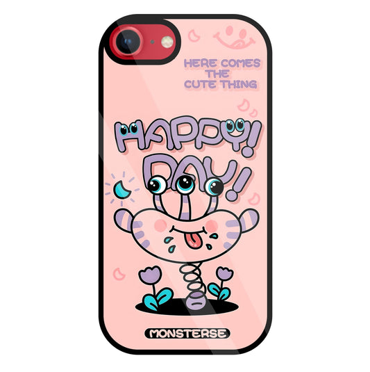 Happy Day Monsterse Pink Glass Case For Apple iPhone 8
