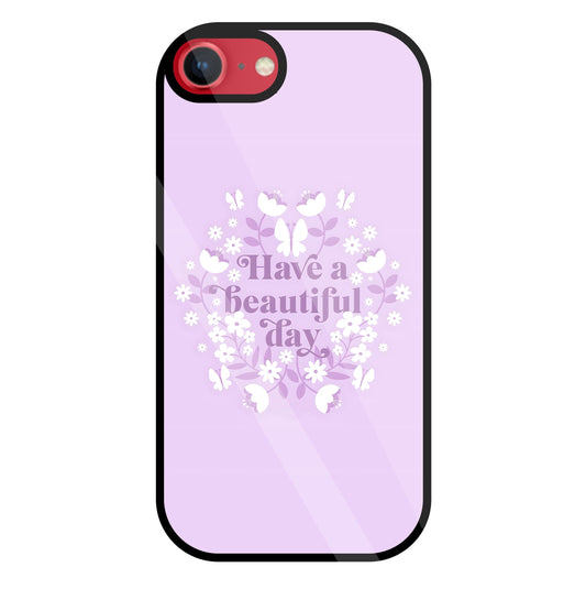 Have A Beautiful Day(Pink) Glass Case For Apple iPhone 8