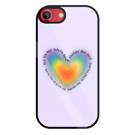Heart With Neon Colour Glass Case For Apple iPhone 8