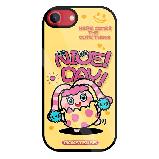 Nice Day Monsterse Yellow Glass Case For Apple iPhone 8