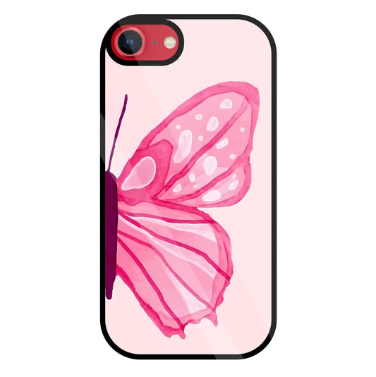 Pink ButterFly Art Glass Case For Apple iPhone 8