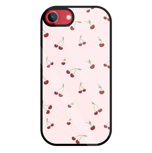 Pink Cherry Glass Case For Apple iPhone 8