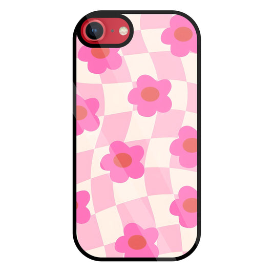 Pink Flower Glass Case For Apple iPhone 8