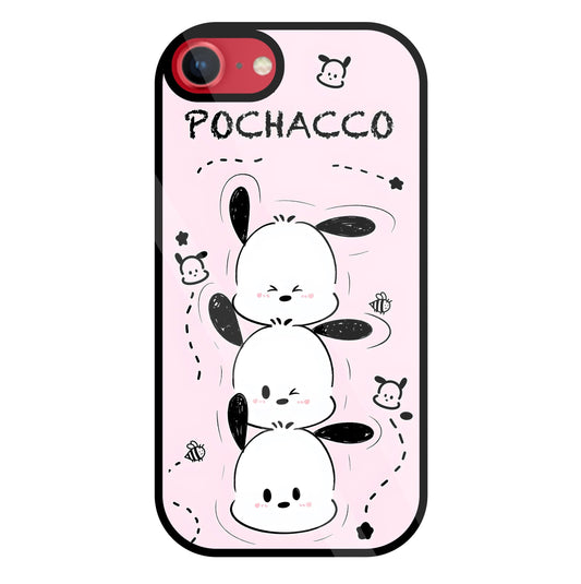 Pochacco Puppy Pink Glass Case For Apple iPhone 8