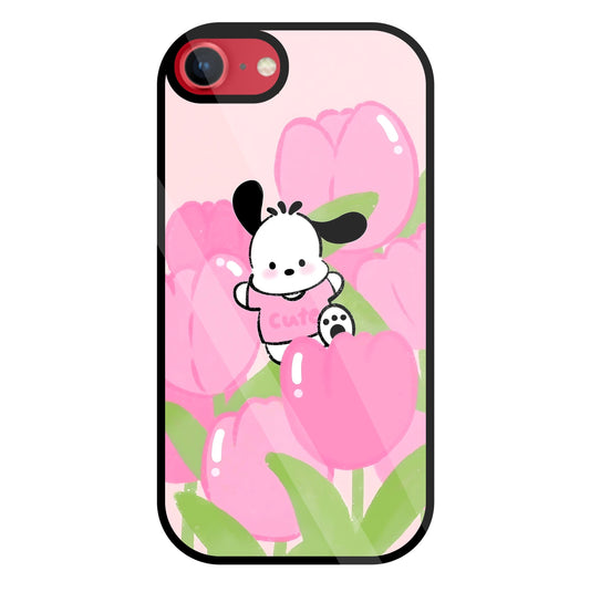 Pochacco Puppy And Rose Glass Case For Apple iPhone 8