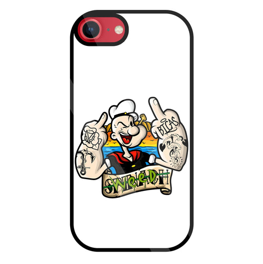 Popeye Weed Glass Case For Apple iPhone 8