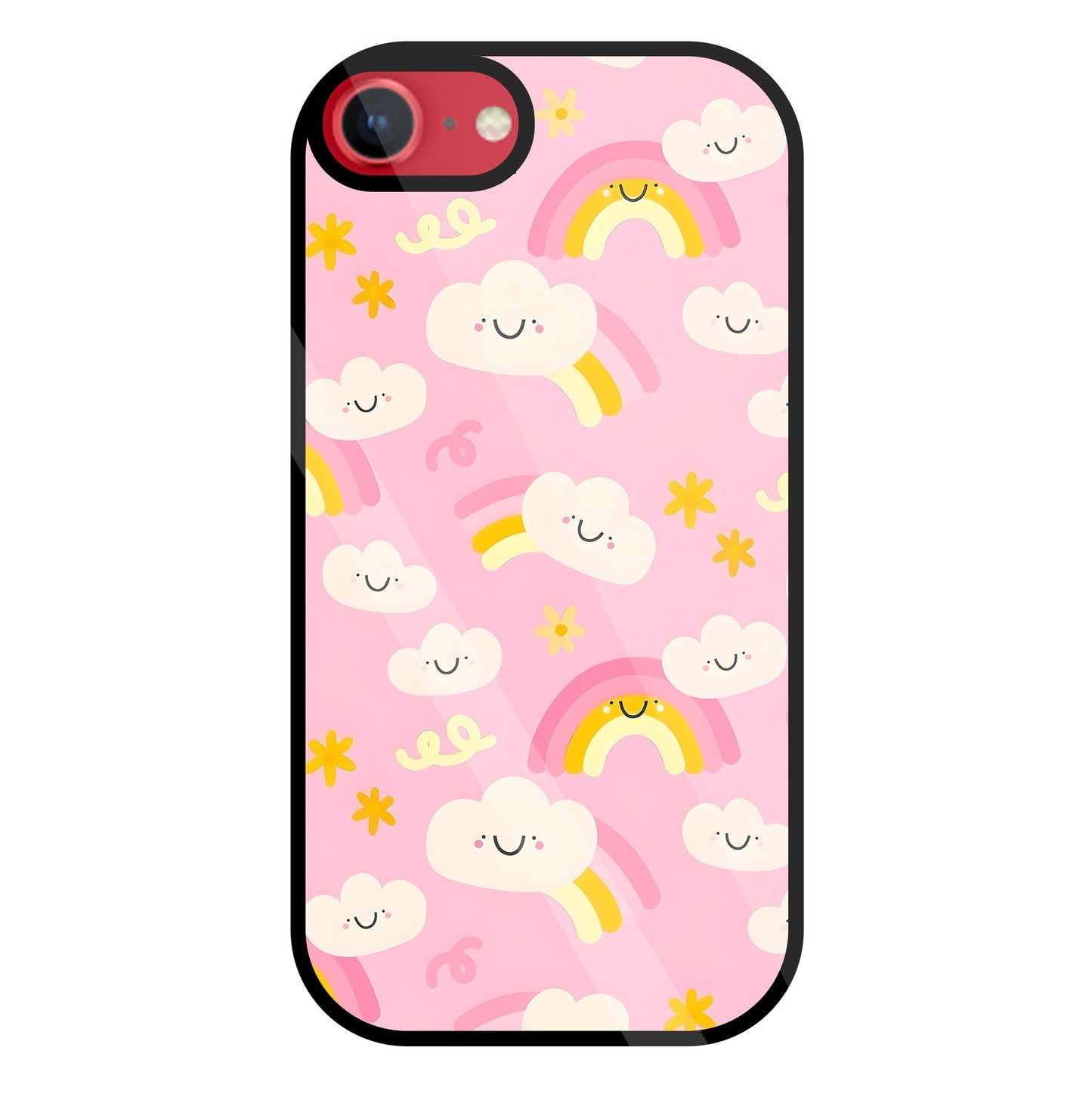 Smile Clouds With  Rainbow Glass Case For Apple iPhone 8