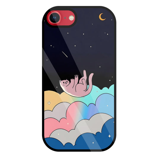 Space Cat Art Glass Case For Apple iPhone 8