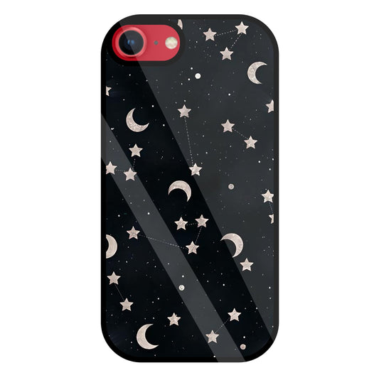 Star And Hulf Moon Space Glass Case For Apple iPhone 8