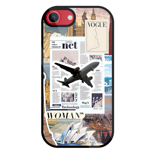 Woman Aeroplane Glass Case For Apple iPhone 8